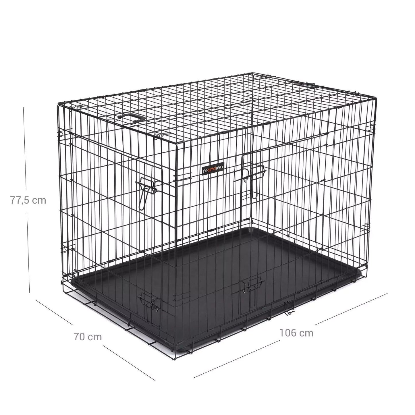 In And OutdoorMatch Hondenbench XXL deluxe Yvar - Bench voor honden - Opvouwbaar - Zwart - 106x70x77cm Honden Bench