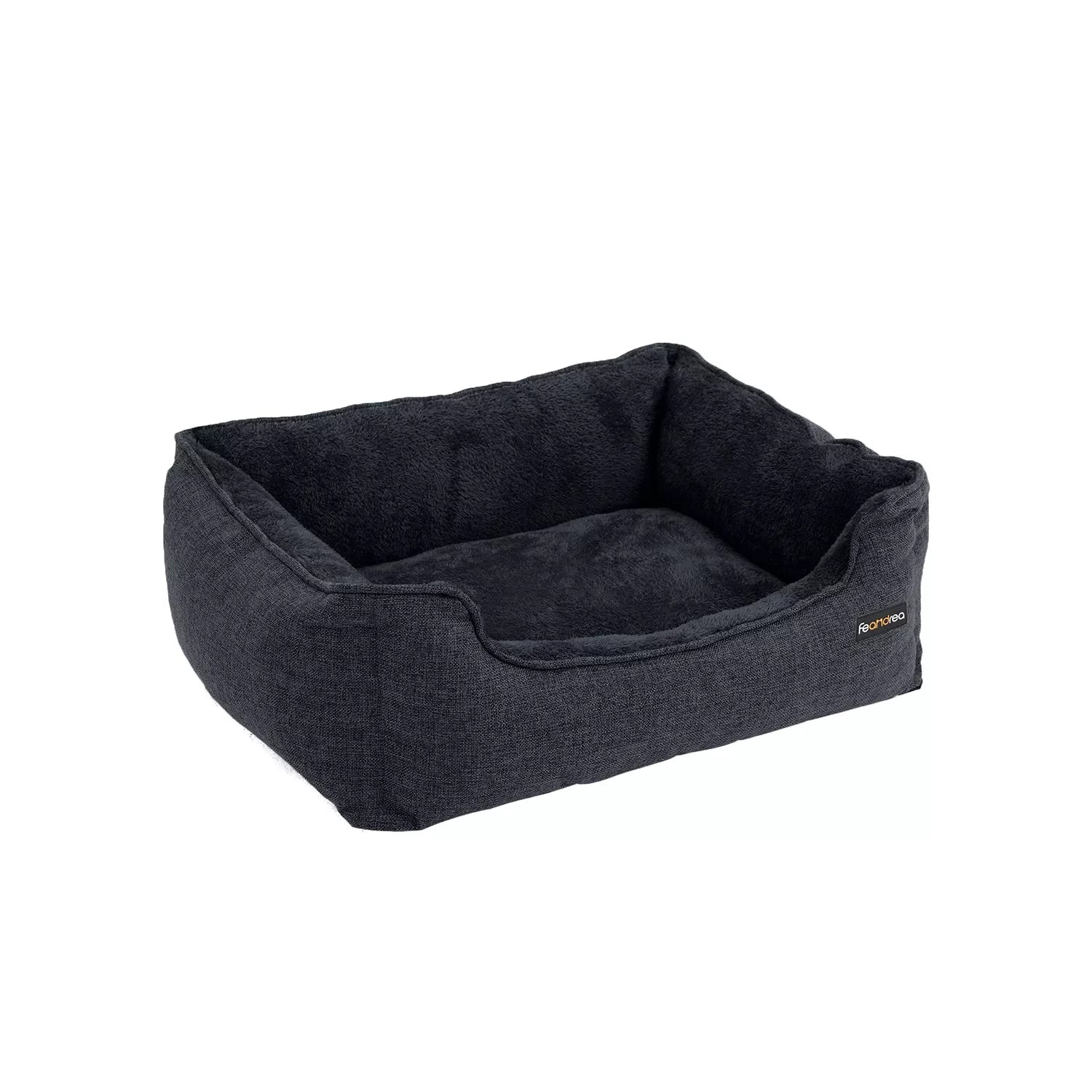 In And OutdoorMatch Hondenkussen Jerry - 90x75cm - Soft Pluche - Donkergrijs - Hondenmand - Pluche - Orthopedische Hondenkussens Honden bed