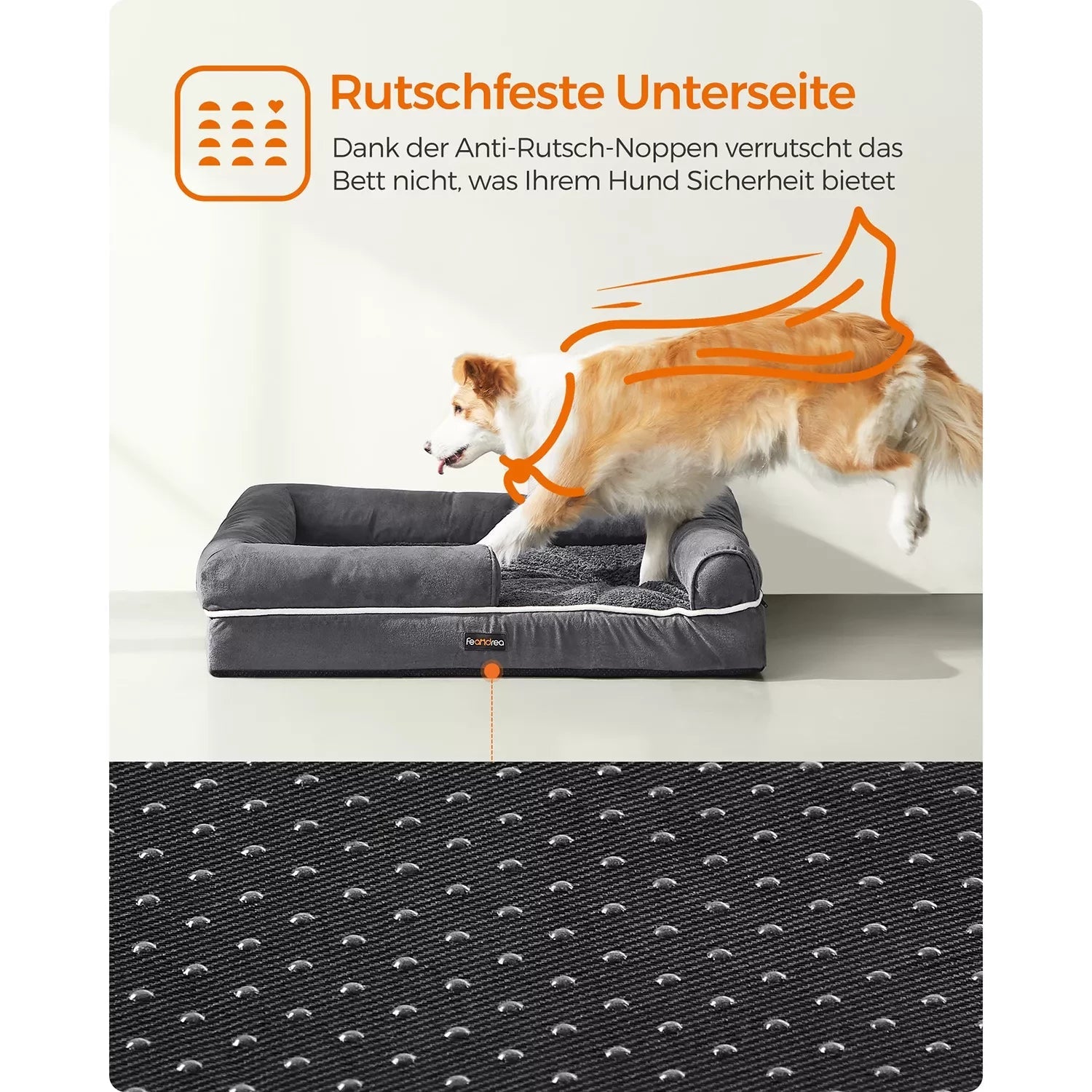 In And OutdoorMatch Hondenkussen XL Clifton - Antraciet - Hondenmand 91x71x25cm - Soft - Orthopedische Hondenkussens Honden bed