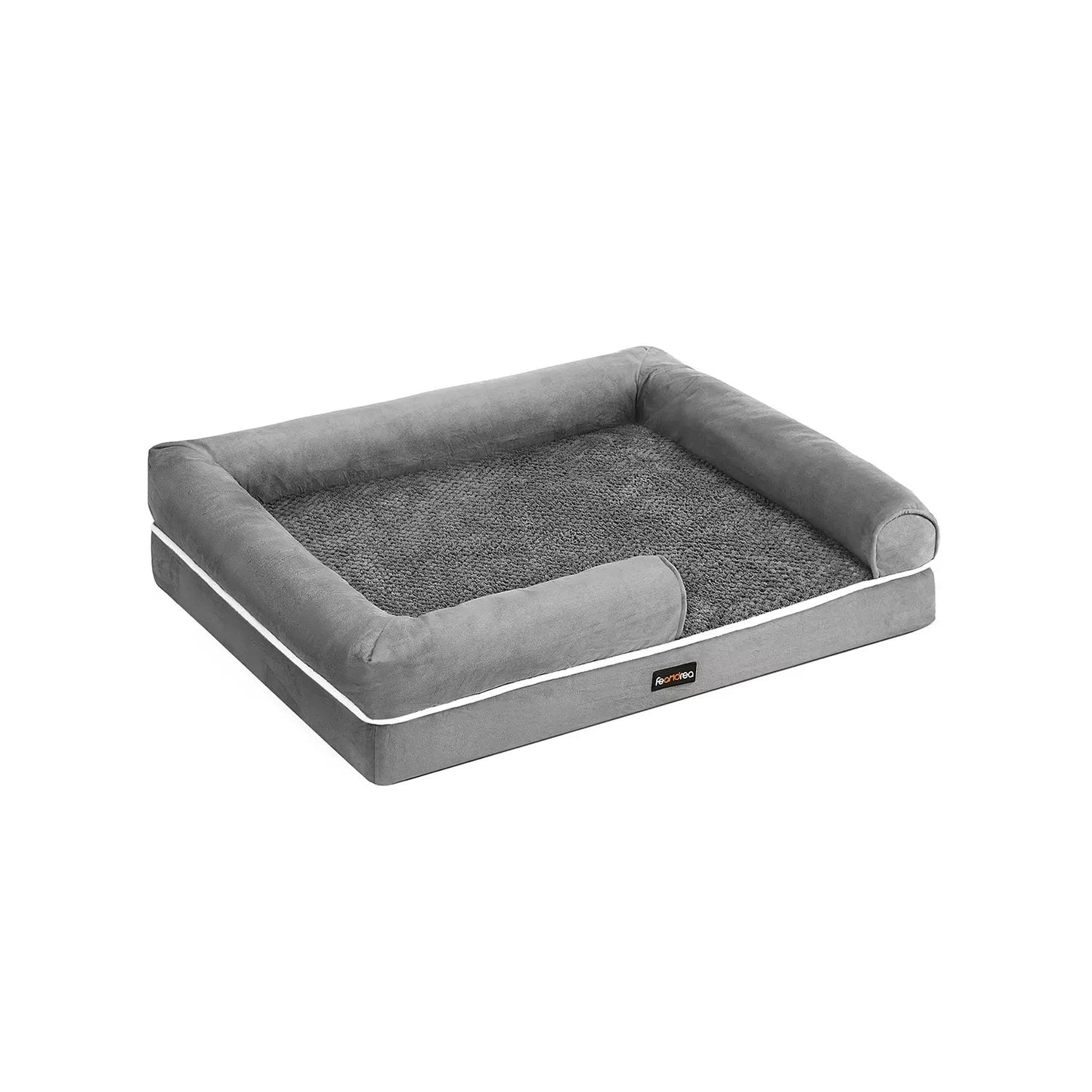 In And OutdoorMatch Hondenkussen XL Herminia - Lichtgrijs - Hondenmand 91x71x25cm - Zacht - Orthopedische Hondenkussens Honden bed