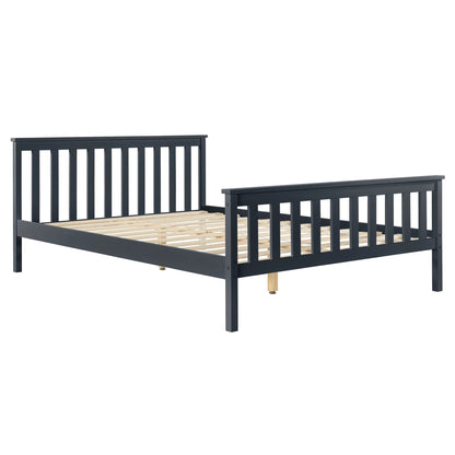 In And OutdoorMatch Houten Bed Destinee - Grenen - Met Matras - 180x200 cm - Donkergrijs - Klassiek Design bed twee personen