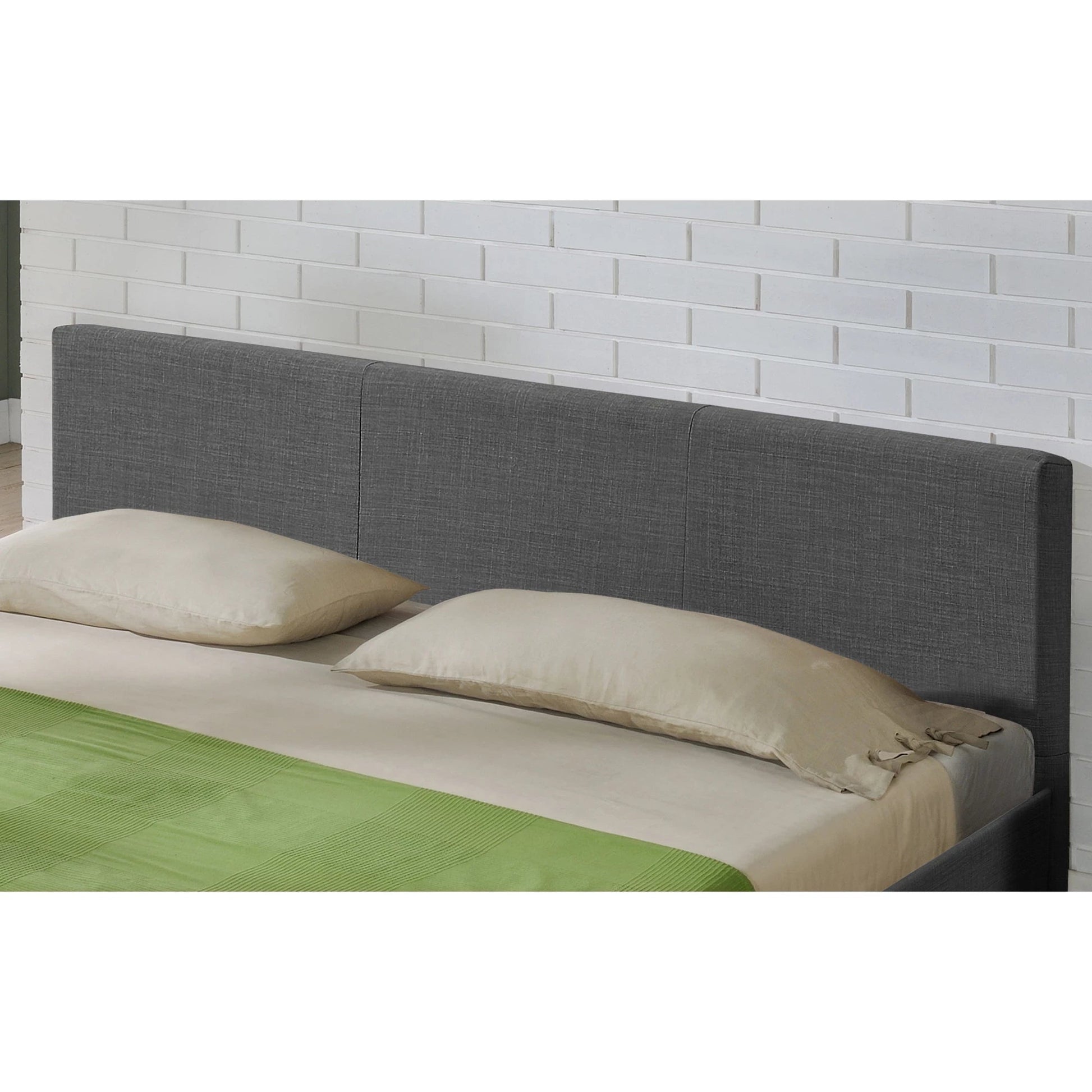 In And OutdoorMatch Houten Bed Emmanuel - Stof - Met Bedbodem - 180x200 cm - Donkergrijs - Modern Design bed twee personen