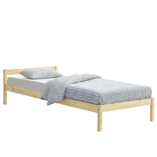 In And OutdoorMatch Houten Bed Lamar - Massief Grenen en Multiplex - 90x200 cm - Houtkleurig - Klassiek Design Eén persoon slapen