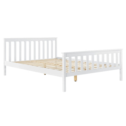 In And OutdoorMatch Houten Bed Reina - Grenen - Met Matras - 140x200 cm - Wit - Klassiek Design bed twee personen