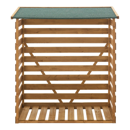 In And OutdoorMatch Houten Brandhoutrek Adella - Houtopslag - 116x64x123 cm - Grenen en Bitumen - Klassiek Design storage rack