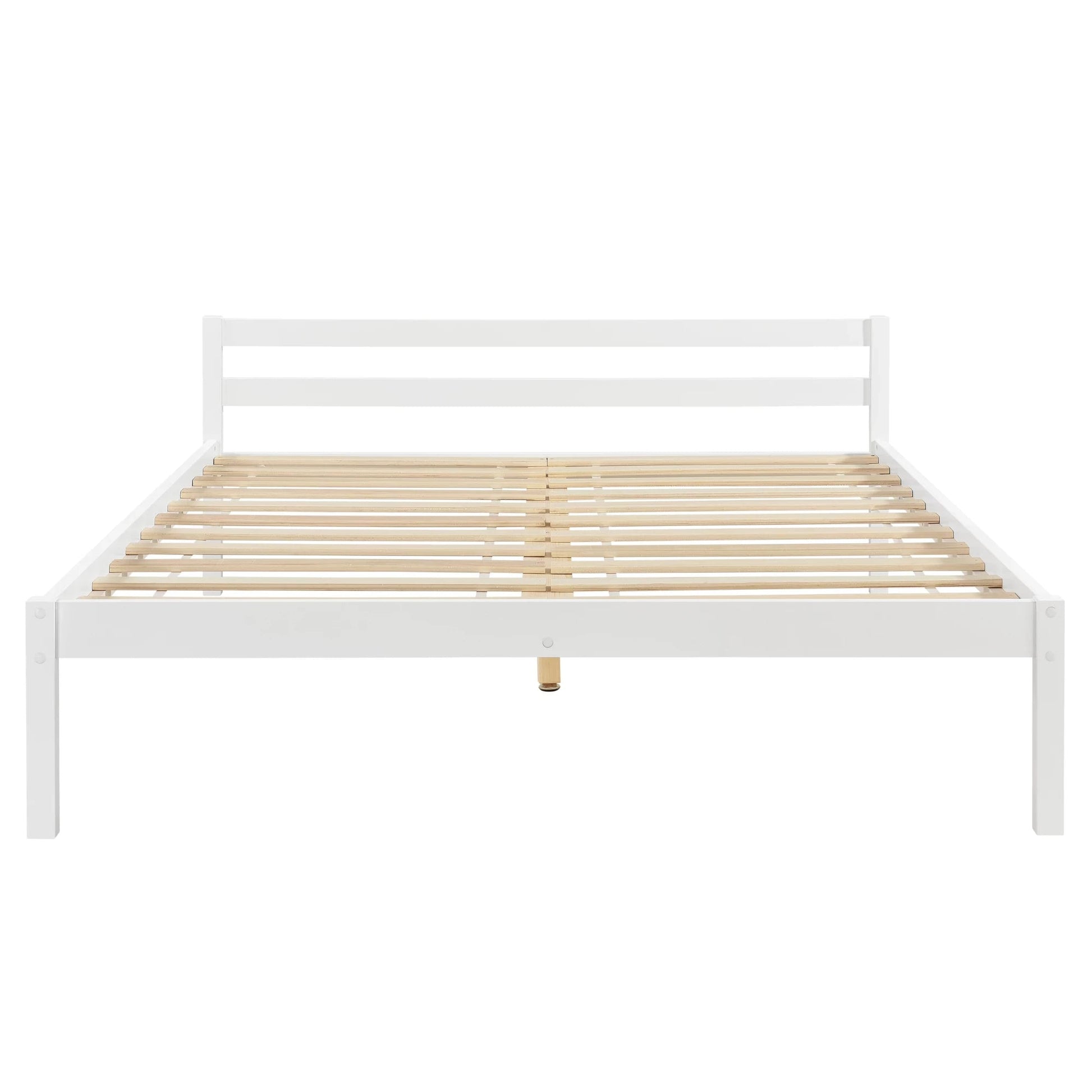 In And OutdoorMatch Houten bed Rickey - Massief grenen en multiplex - 180x200 cm - Wit - Klassiek design bed twee personen