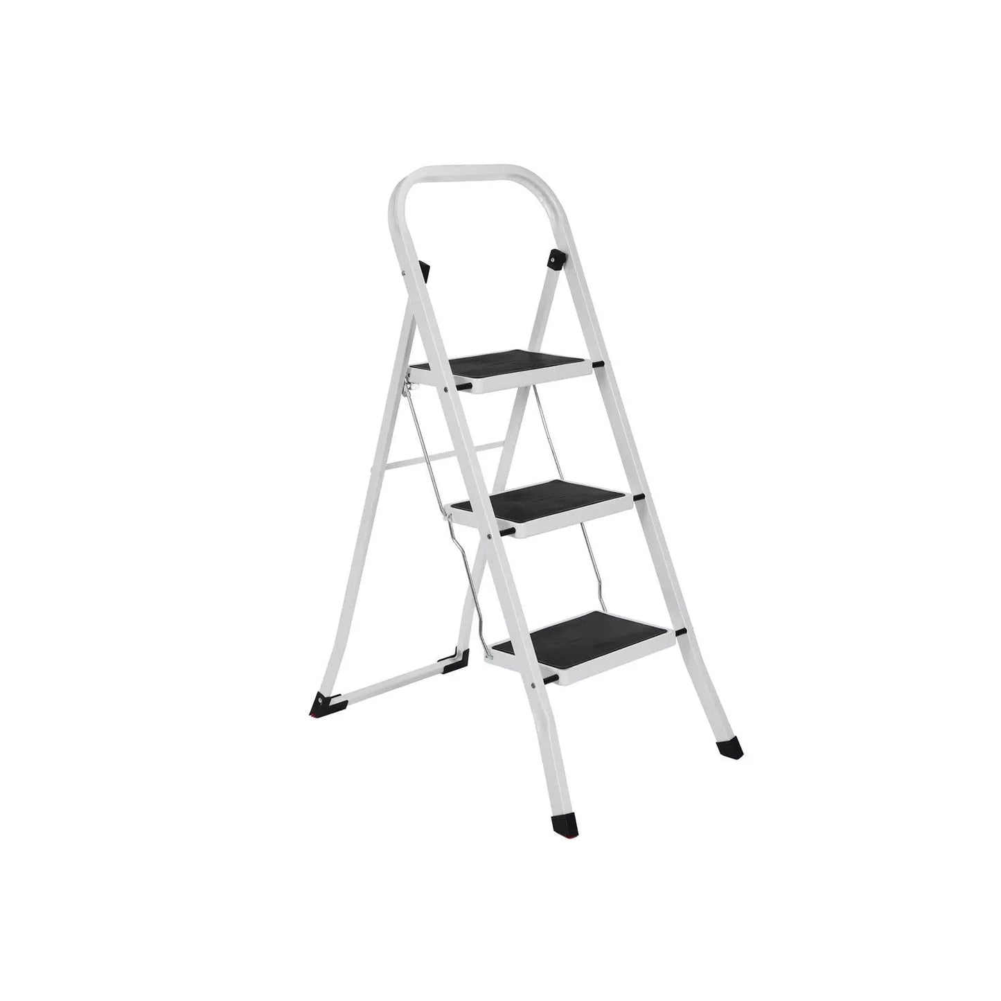 In And OutdoorMatch Huishoudtrap PRO 3 treden Jovey - Keukentrap Opvouwbaar - Zilver-Antislip - 89cm - 150kg Ladder