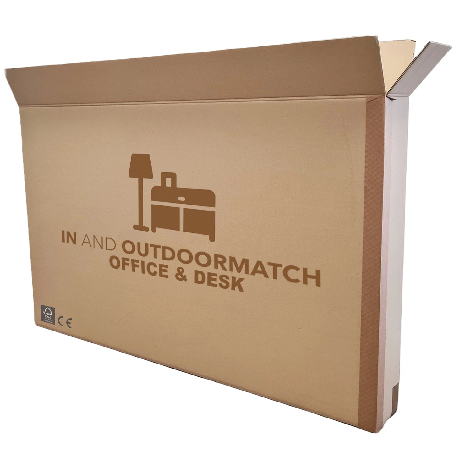 In And OutdoorMatch In Hoogte Verstelbare Bureau Fabiola - Elektrisch - Traploos Verstelbaar - Gedeeld Werkblad - 4 Opberghoogtes - Stoffen Tas - 120x60x(72-120)cm - Gemaakt van Staal - Wit Desk