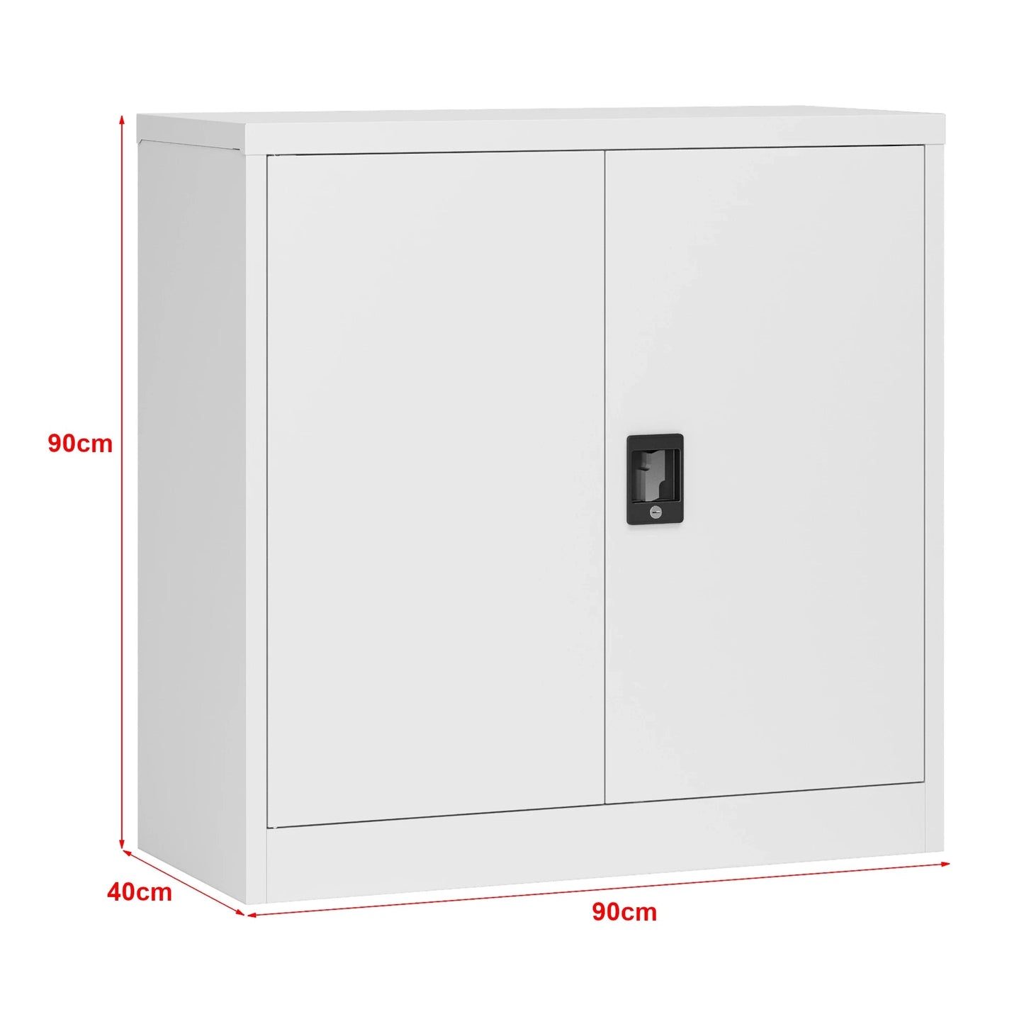 In And OutdoorMatch Kantoorkast Nettie - Met Slot - Sleutels - 90x40x90 cm - Wit - Staal - Klassiek Design Boekenkast