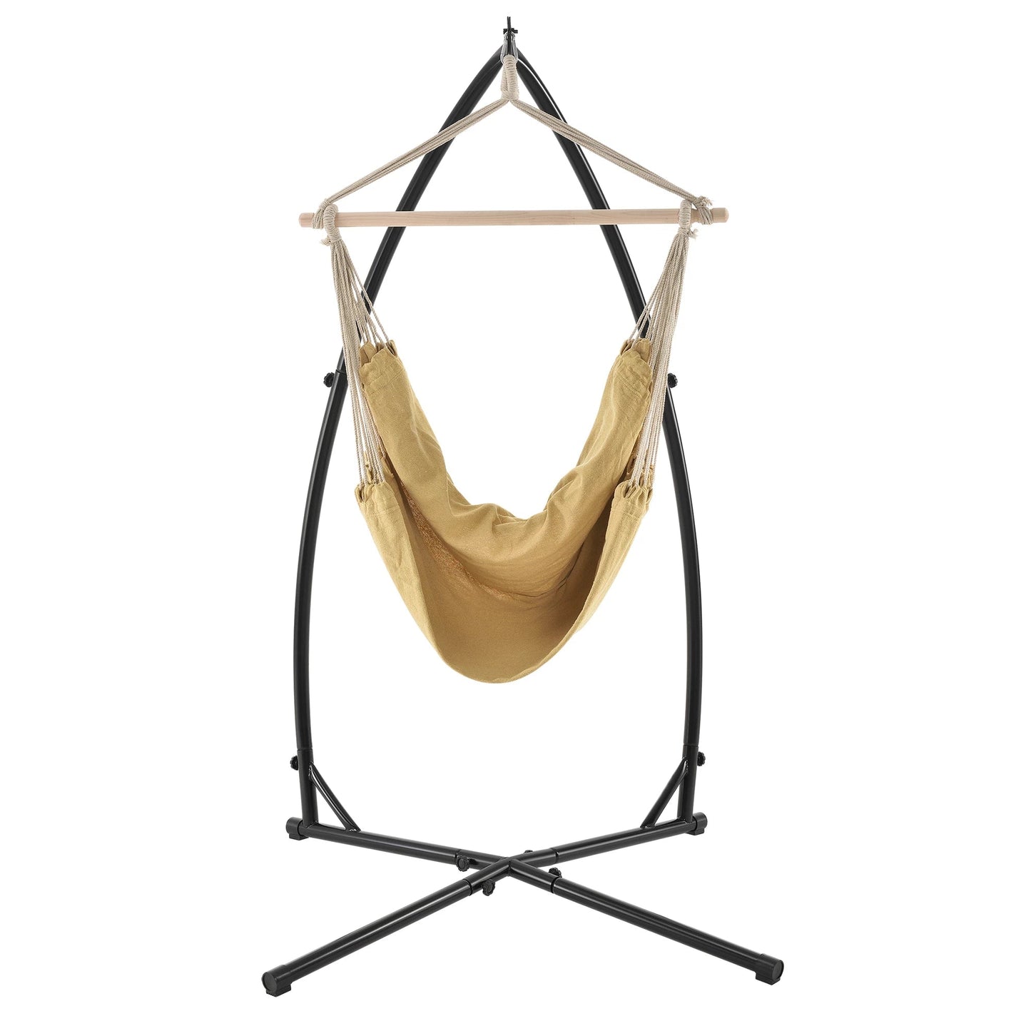 In And OutdoorMatch Katoenen Hangstoel Tomas - 100x100 cm - Tot 130 kg - Beige Hangmat