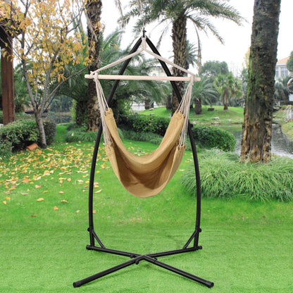 In And OutdoorMatch Katoenen Hangstoel Tomas - 100x100 cm - Tot 130 kg - Beige Hangmat