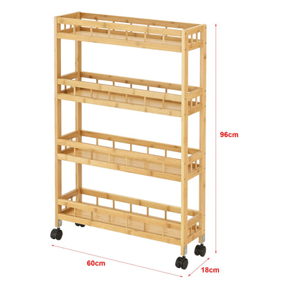 In And OutdoorMatch Keukentrolley Garrison - Met 4 Planken - 96x60x18 cm - Houtkleurig - 4 Planken - Keuken Trolley