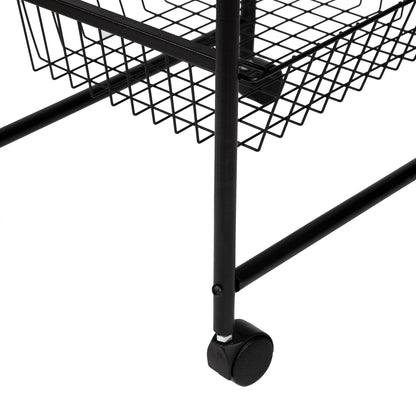 In And OutdoorMatch Keukentrolley Roelof - 87x41x31,5 cm - Zwart - Voor Keuken - Voor Bureau - Metaal - Kunststof - Veelzijdig Keuken Trolley