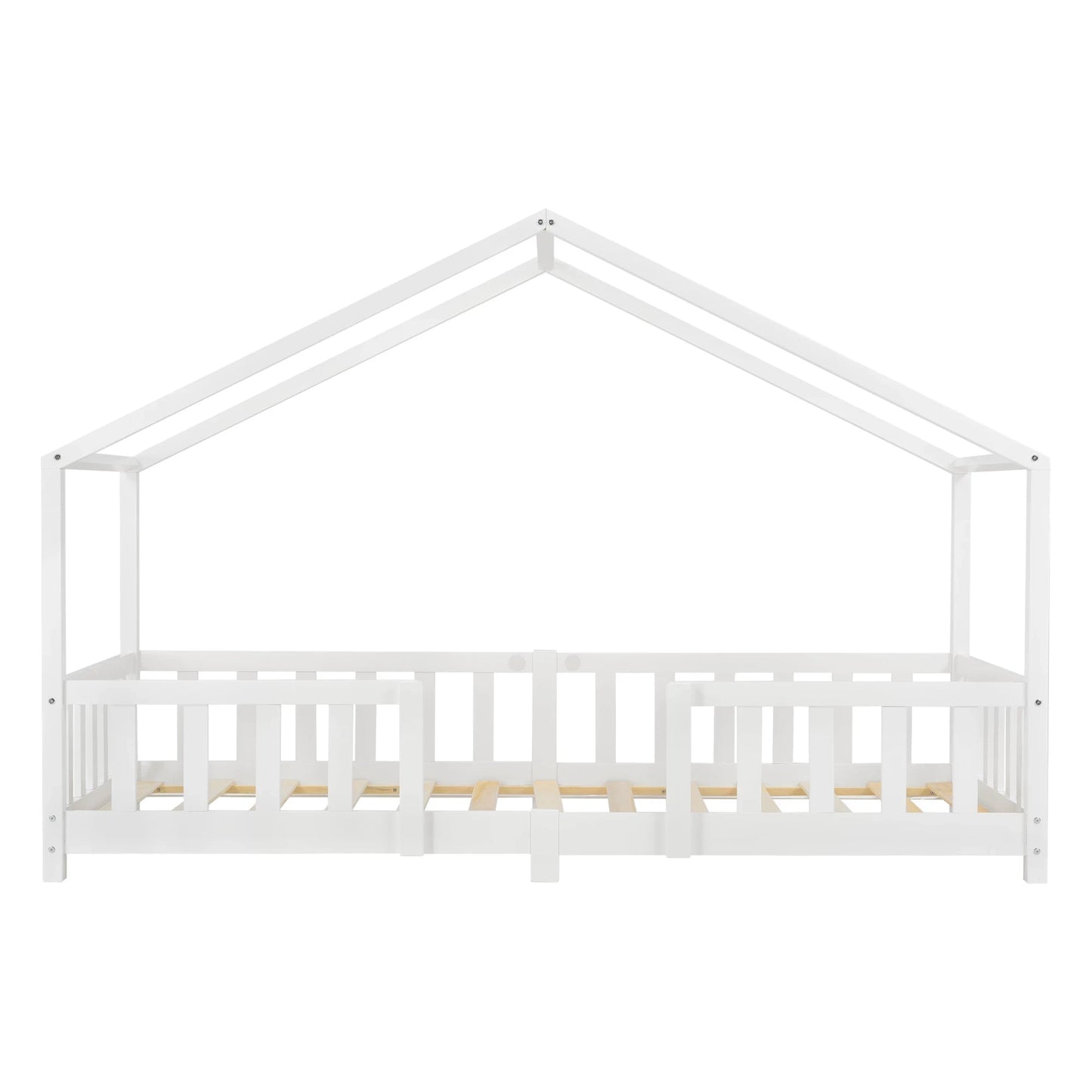 In And OutdoorMatch Kinderbed Cayla - Met valbeveiliging - 90x200 cm - Wit Mat - Voor meisjes - Voor jongens - Voor kinderen Kinder bedden