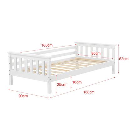 In And OutdoorMatch Kinderbed Cicero - Met matras en veiligheidsvoorziening - 80x160 - Wit - Voor meisjes - Voor jongens Kinder bedden