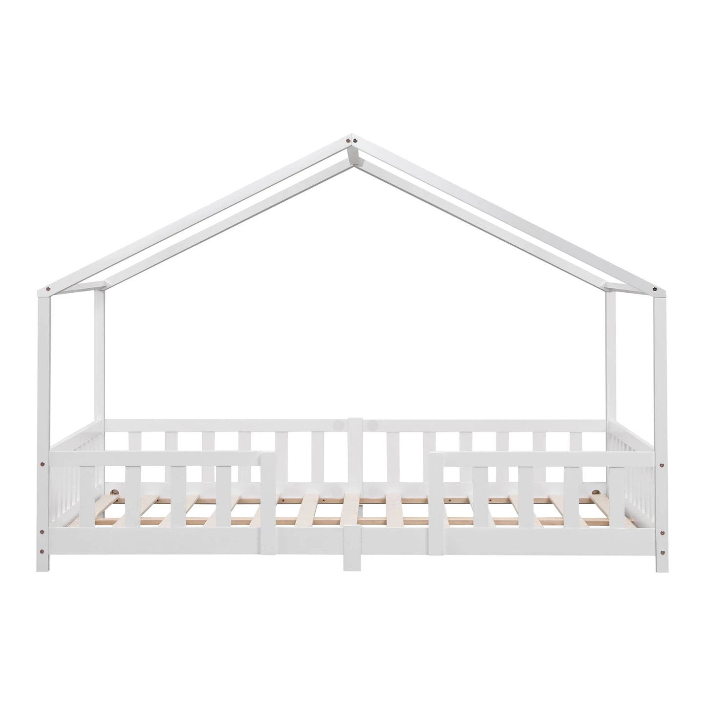 In And OutdoorMatch Kinderbed Edgar - Met valbeveiliging - 120x200 cm - Wit Mat - Voor meisjes - Voor jongens - Voor kinderen Kinder bedden