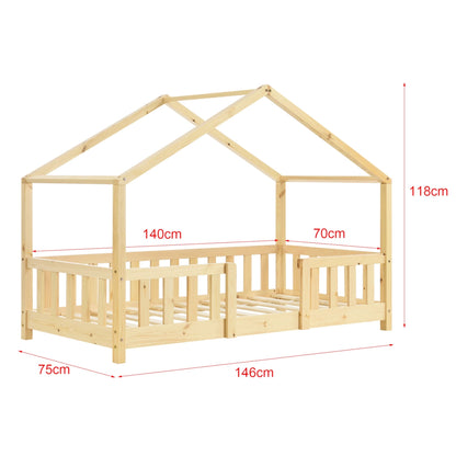 In And OutdoorMatch Kinderbed Karina - Met valbeveiliging - 70x140 cm - Hout - Voor meisjes - Voor jongens - Voor kinderen Kinder bedden