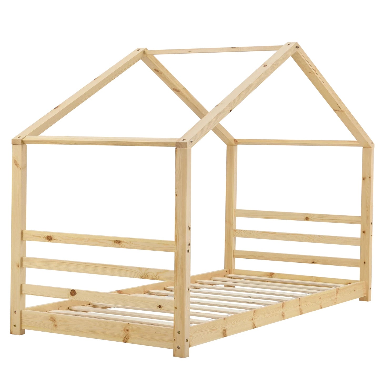 In And OutdoorMatch Kinderbed Nico - Houten bed - Huisbed - Met bedbodem - 90x200cm - Hout - Voor kinderen - Voor meisjes - Voor jongens Kinder bedden