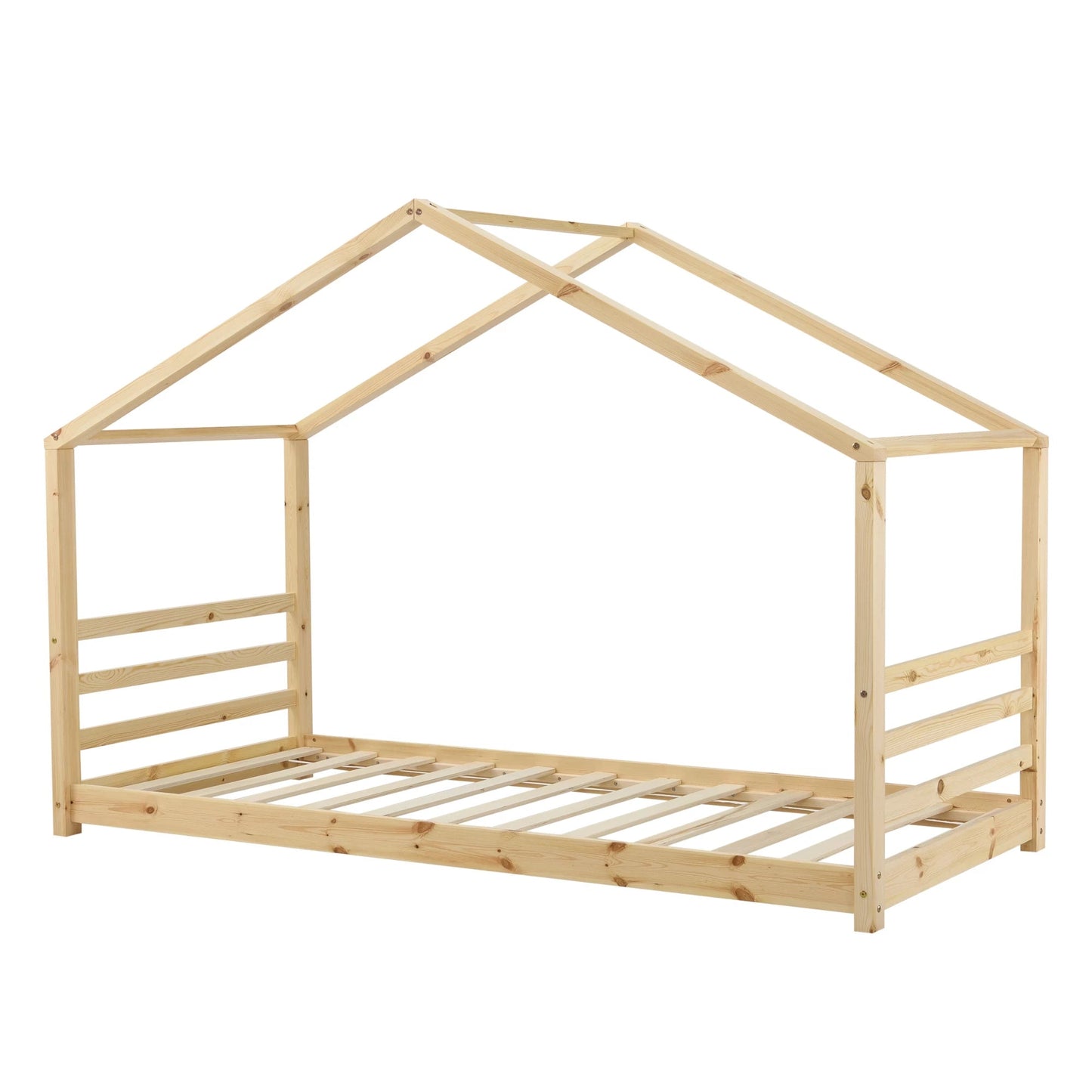 In And OutdoorMatch Kinderbed Nico - Houten bed - Huisbed - Met bedbodem - 90x200cm - Hout - Voor kinderen - Voor meisjes - Voor jongens Kinder bedden