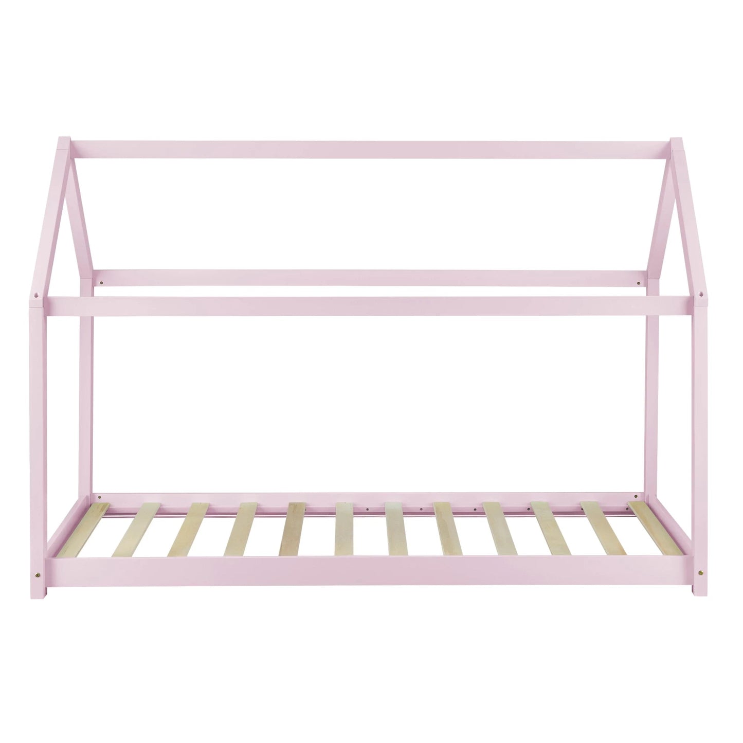 In And OutdoorMatch Kinderbed Ralph - Houten bed - Huisbed - 90x200 cm - Roze - Grenenhout - Voor meisjes - Voor jongens - Voor kinderen Eén persoon slapen