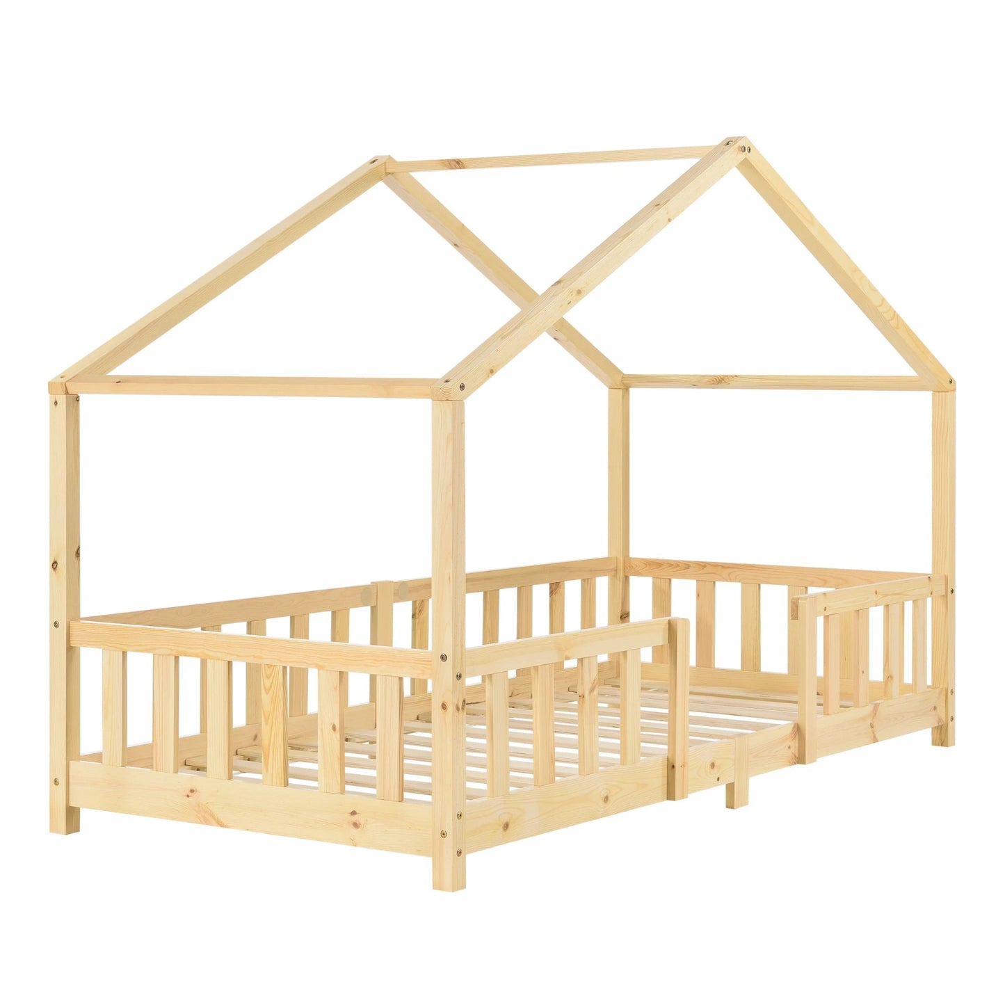 In And OutdoorMatch Kinderbed Torrance - Met Valbeveiliging - 90x200 cm - Hout - Voor meisjes - Voor jongens - Voor kinderen Kinder bedden