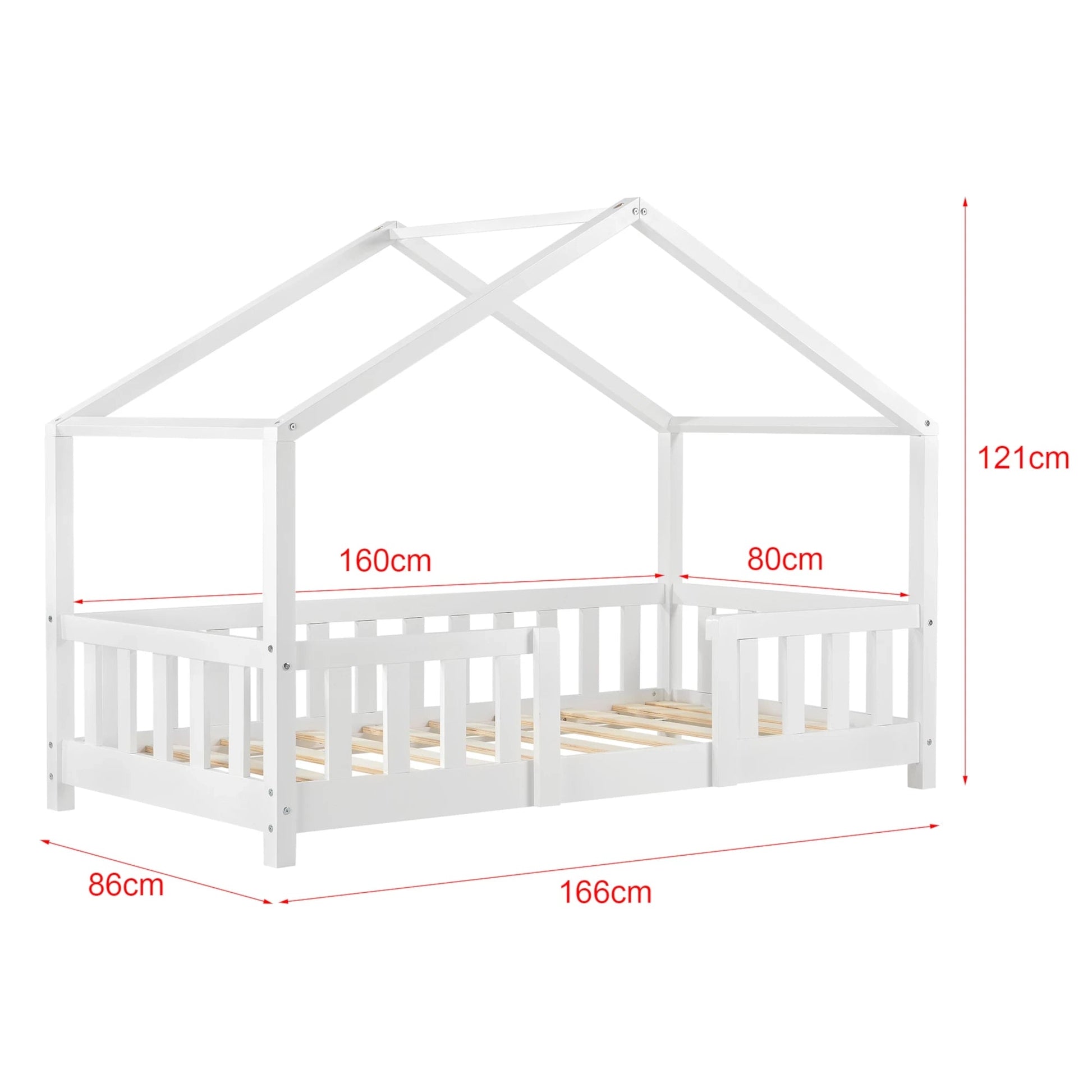 In And OutdoorMatch Kinderbed Winnifred - Met matras - 80x160 cm - Wit - Voor meisjes - Voor jongens Kinder bedden