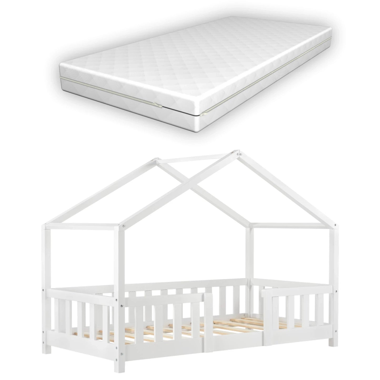 In And OutdoorMatch Kinderbed Winnifred - Met matras - 80x160 cm - Wit - Voor meisjes - Voor jongens Kinder bedden