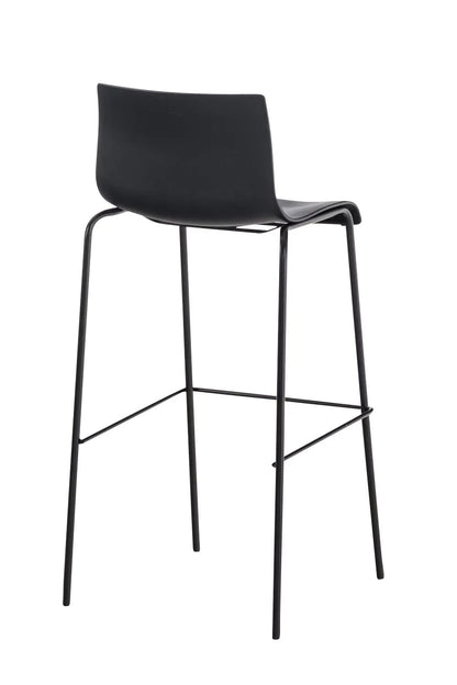 In And OutdoorMatch Klassieke Barkruk Emory - Zwart - Modern Design - Ergonomische barstoelen - Set van 1 - Met Rugleuning - Voetensteun - Voor Keuken en Bar - Kunststof Zitting Barkrukken / hocker