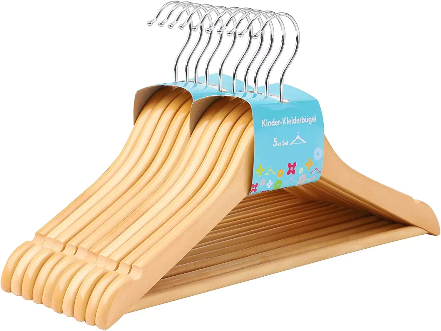 In And OutdoorMatch Kledinghangers Claire - 10 stuks - Bruin - Broekhangers - Anti slip - Ruimtebesparend - 35x1,2x20cm Kleerhanger