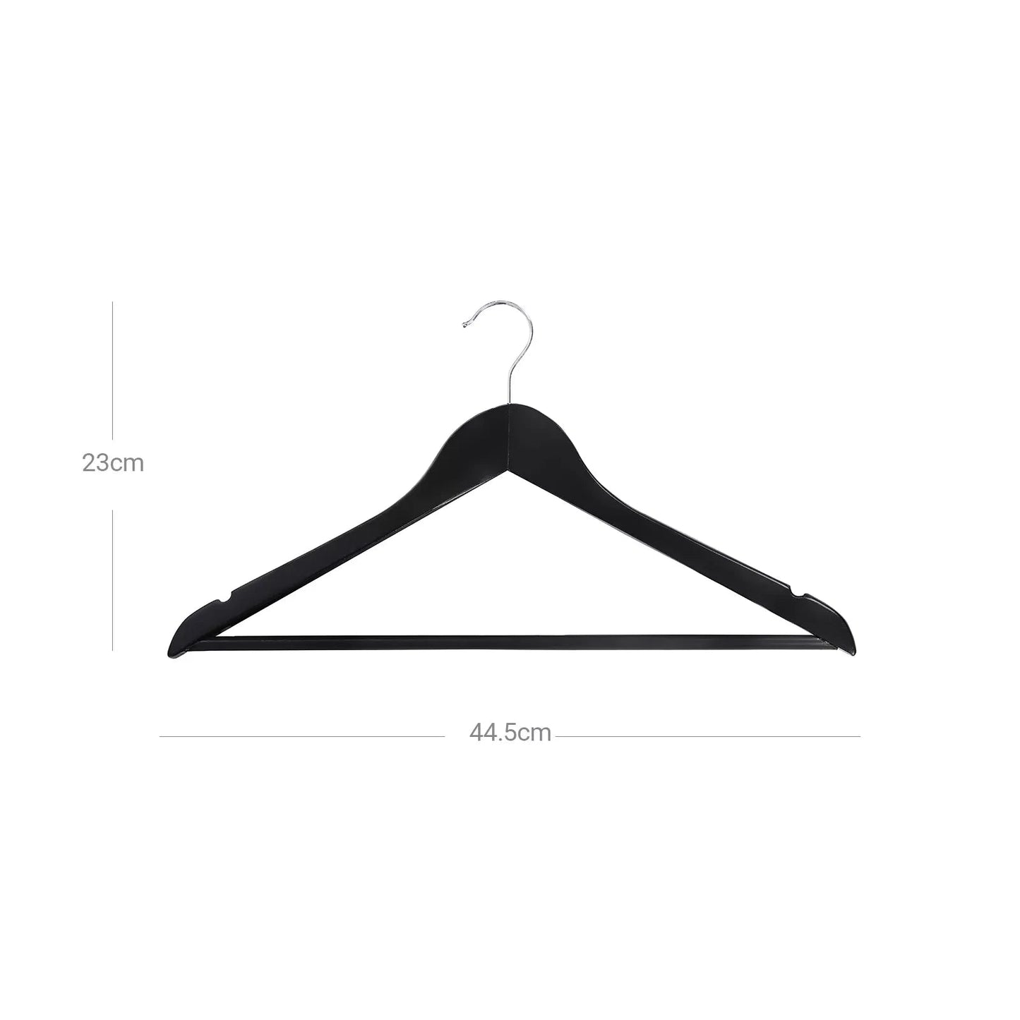 In And OutdoorMatch Kleerhangers Suzanne - 20 stuks Zwart - 360 Graden Draaibaar - Broekhangers - Antislip - 44,5 x 23 x 1,2 cm kledinghanger