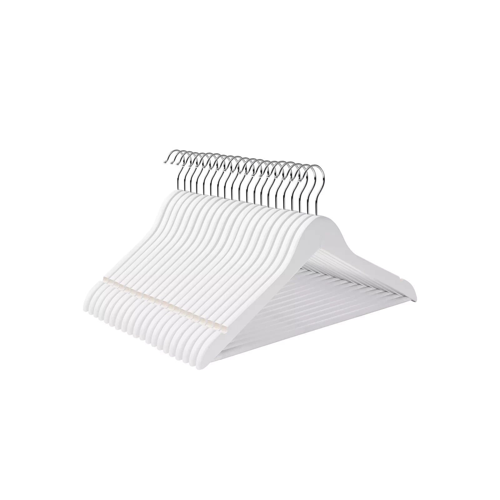 In And OutdoorMatch Kleerhangers deluxe Chelsey - 10 stuks - Anti Slip - Broekhangers - Ruimtebesparend - 44,5 x 23 x 1,2 cm - Wit kledinghanger