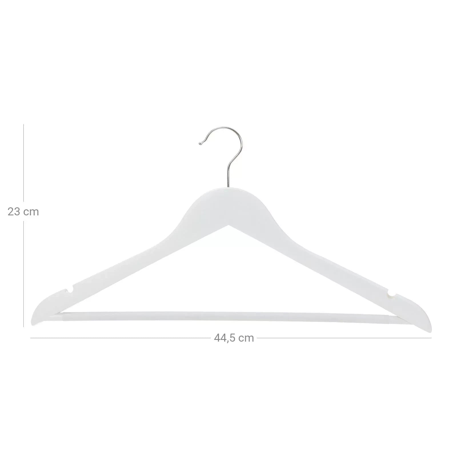 In And OutdoorMatch Kleerhangers deluxe Chelsey - 10 stuks - Anti Slip - Broekhangers - Ruimtebesparend - 44,5 x 23 x 1,2 cm - Wit kledinghanger