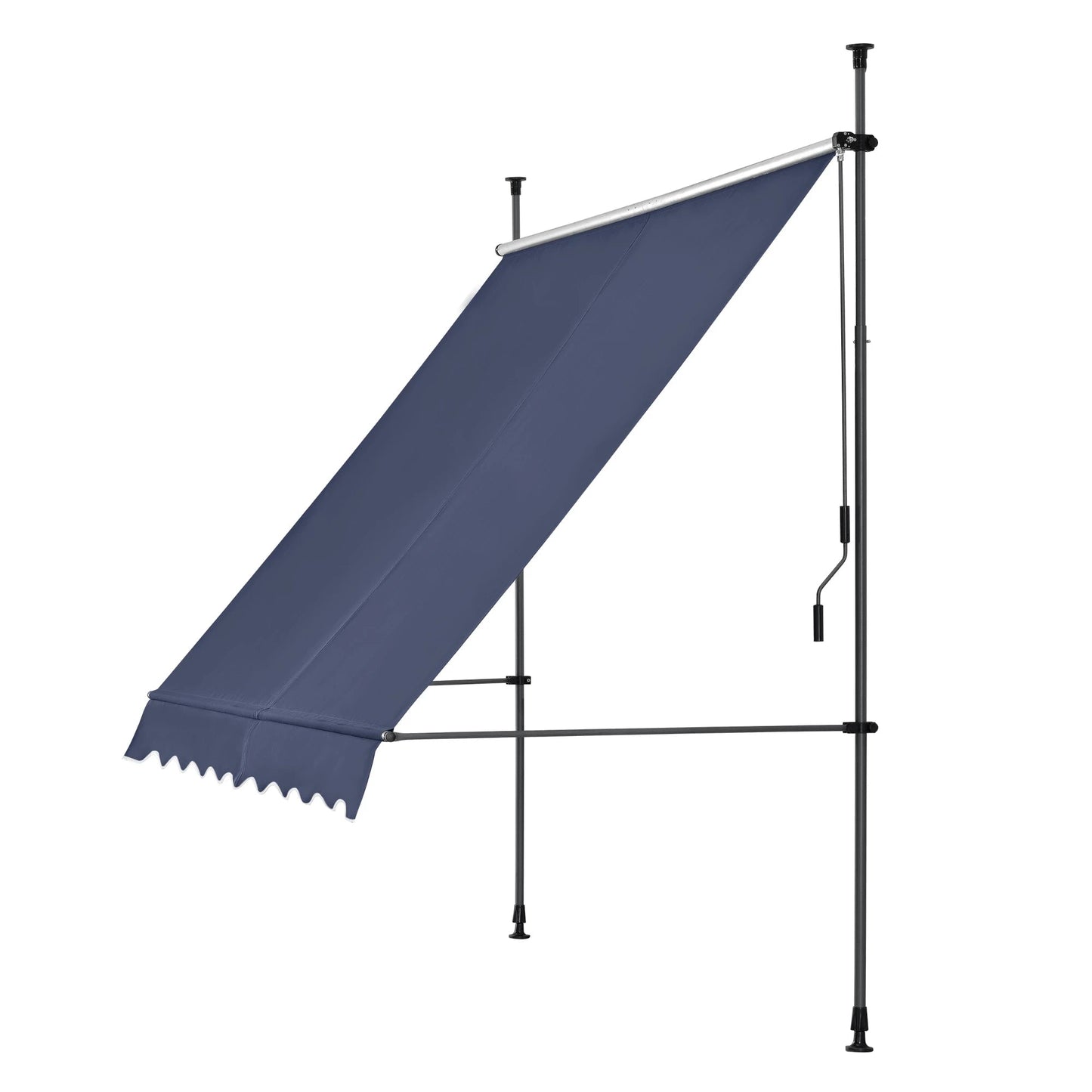 In And OutdoorMatch Klemluifel Birdy - Uitschuifbare Luifel - Donkerblauw - 350x120 cm - Staal en Stof - Waterafstotend - UV Bescherming Sunshade