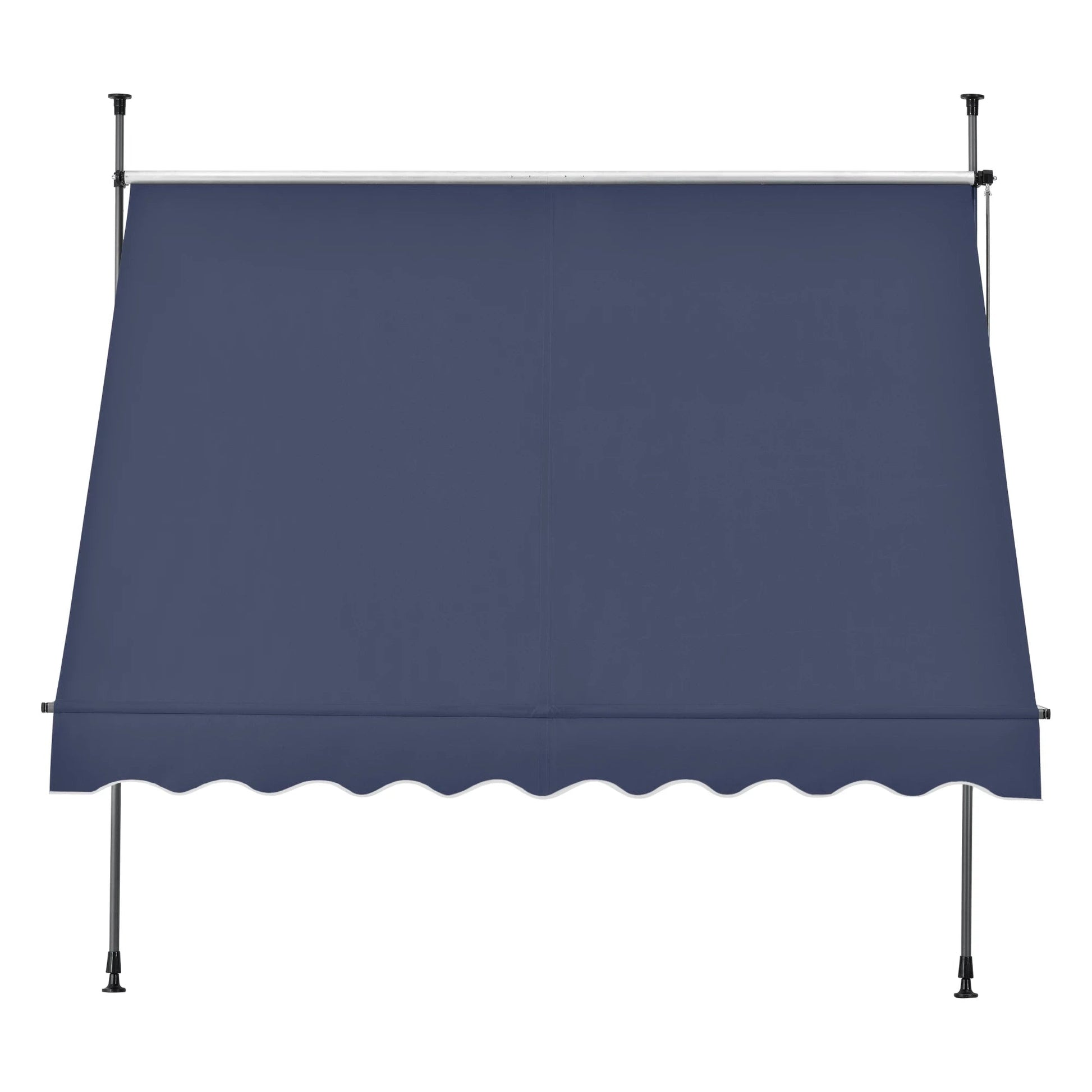 In And OutdoorMatch Klemluifel Birdy - Uitschuifbare Luifel - Donkerblauw - 350x120 cm - Staal en Stof - Waterafstotend - UV Bescherming Sunshade