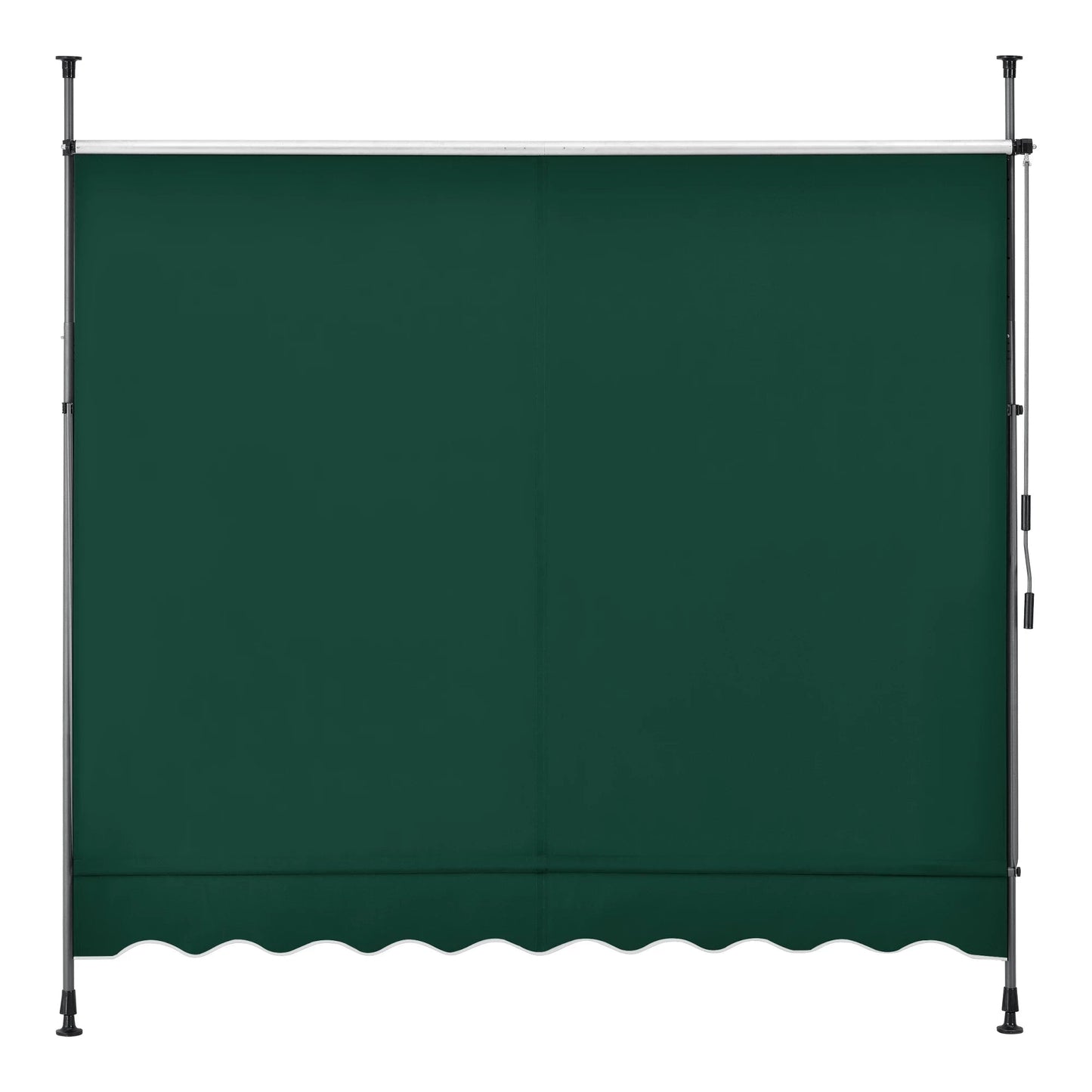 In And OutdoorMatch Klemluifel Goof - Uitschuifbare Luifel - Donkergroen - 400x120 cm - Staal en Stof - Waterafstotend - UV Bescherming Sunshade