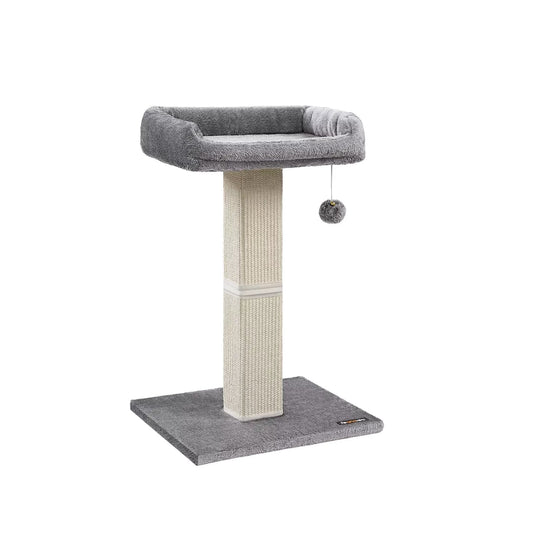 In And OutdoorMatch Krabpaal Eudora - 71cm - Voor Katten - Grijs - Zachte Kattenmand Hangmat - Post - Kattenspeelgoed - Ook geschikt voor kleine kittens Krabpaal