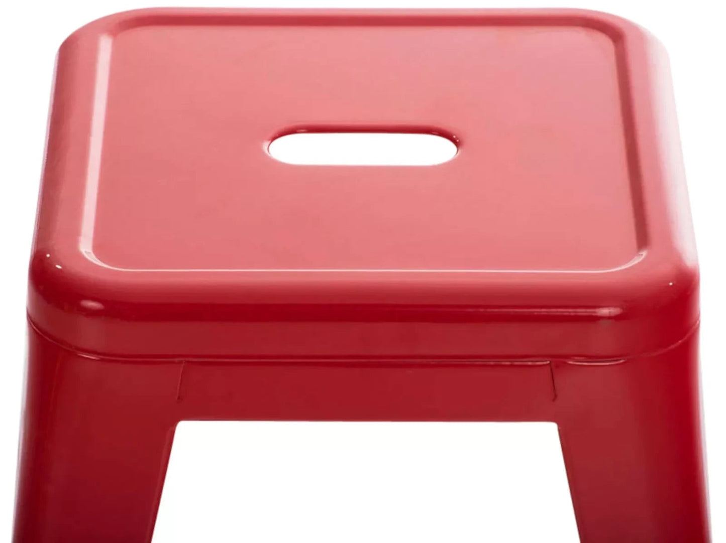 In And OutdoorMatch Kruk Neal - rood- metaal - set van 4 - zithoogte 46cm - industrieel stool