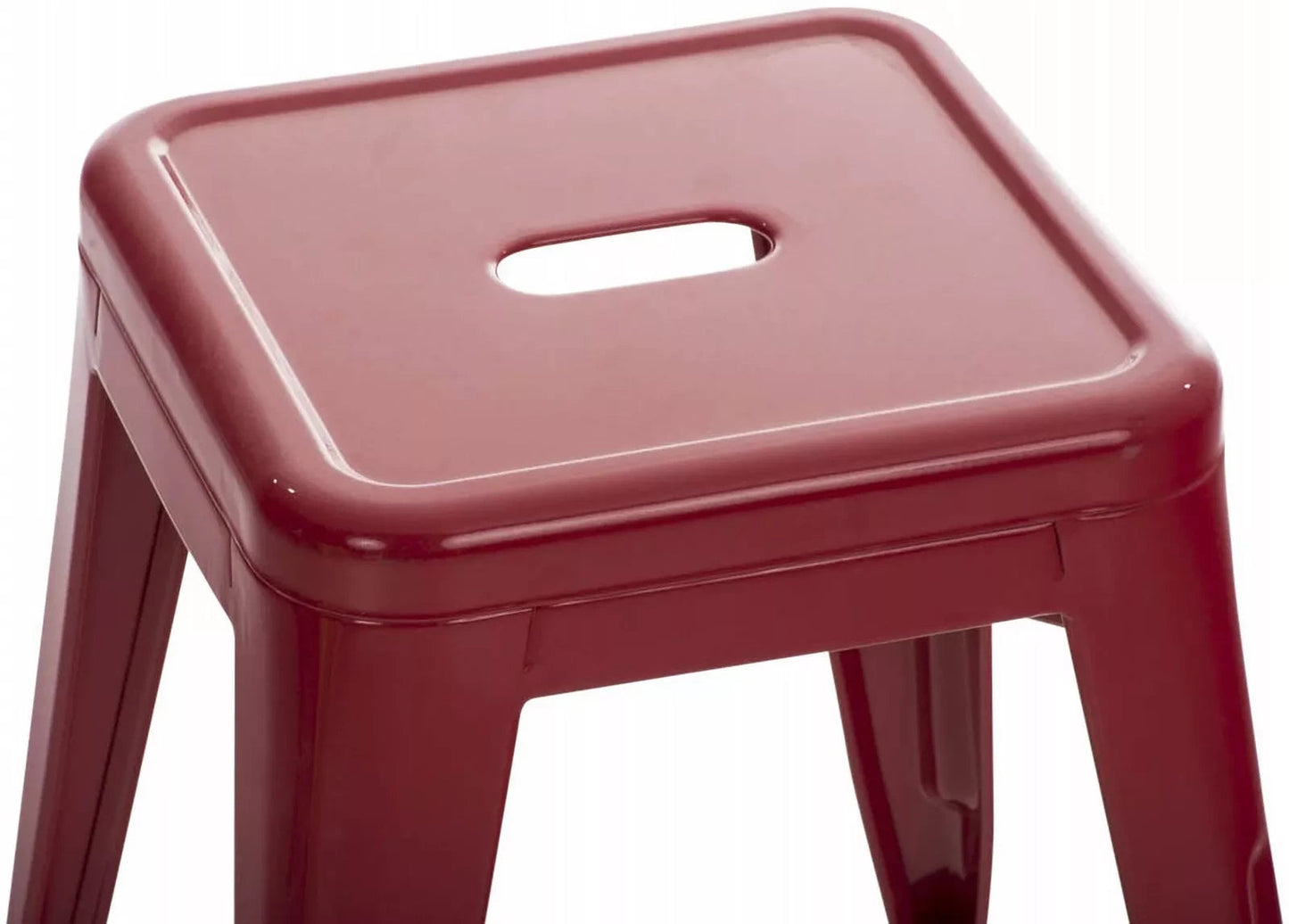 In And OutdoorMatch Kruk Neal - rood- metaal - set van 4 - zithoogte 46cm - industrieel stool