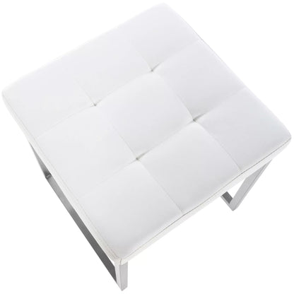 In And OutdoorMatch Kubuskruk Ressie - Moderne kruk - Hocker - Wit - 40x40x48cm Barkrukken / hocker