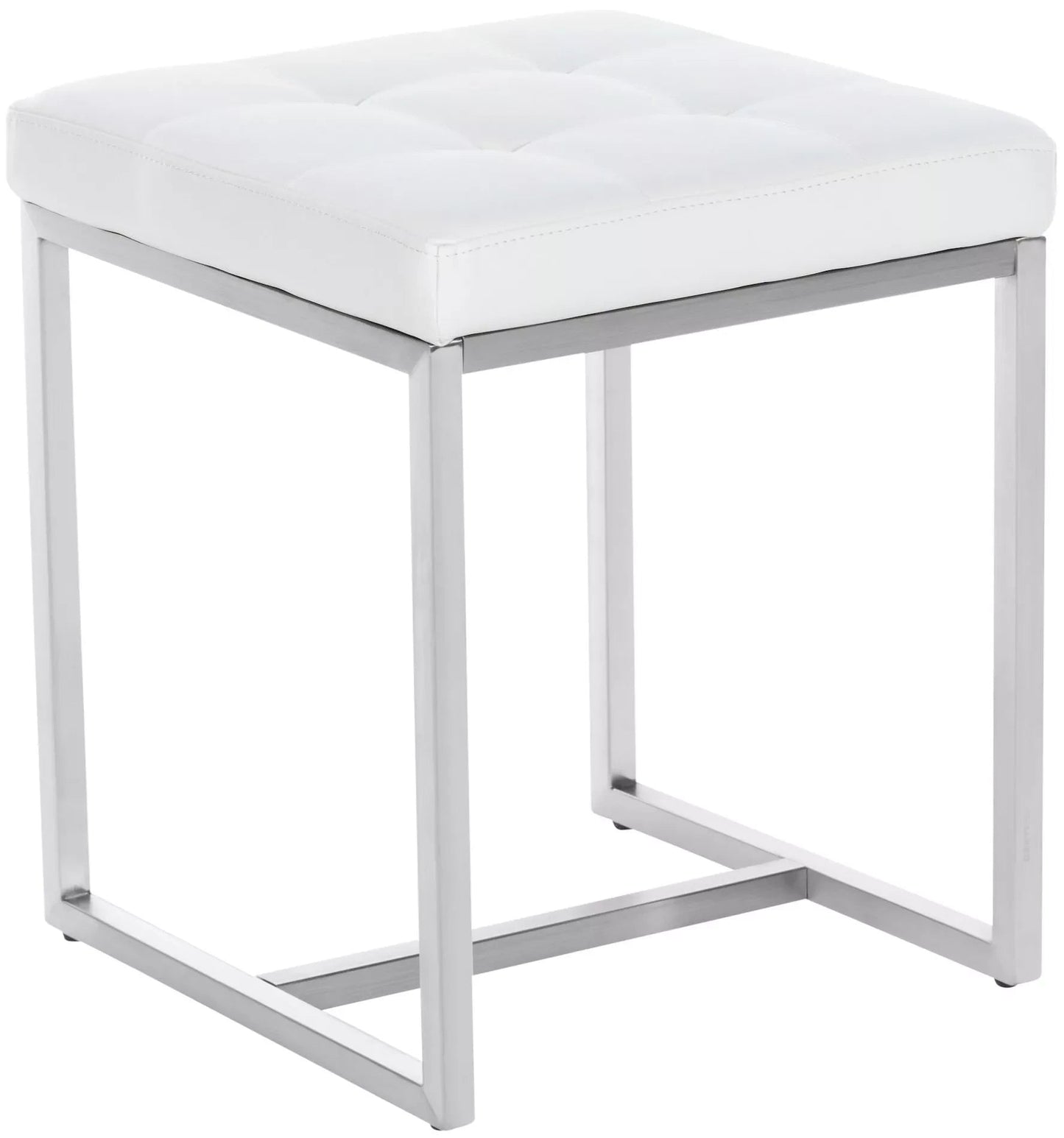 In And OutdoorMatch Kubuskruk Ressie - Moderne kruk - Hocker - Wit - 40x40x48cm Barkrukken / hocker