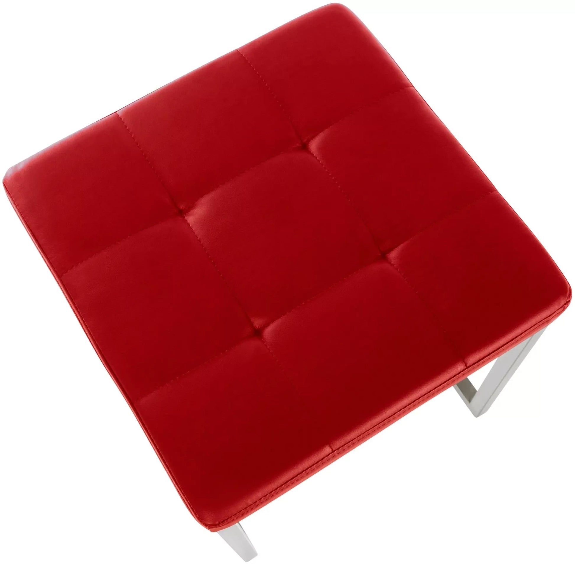 In And OutdoorMatch Kubuskruk Reynold - Moderne kruk - Hocker - Rood - 40x40x48cm Barkrukken / hocker