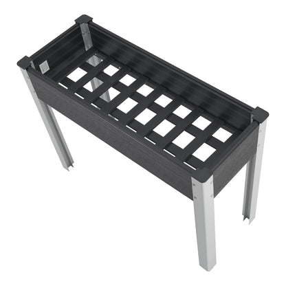 In And OutdoorMatch Kweektafel Liliana - Plantenbak - 100x40x75 cm - Donkergrijs - Aluminium en HKC - Stijlvolle uitstraling Garden Table