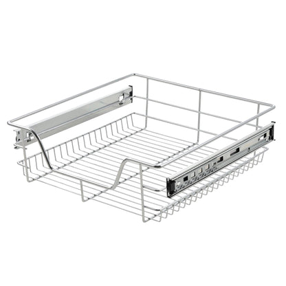 In And OutdoorMatch Ladeset van 2 Jyn - Verchroomd staal - Zilver - Set van 2 - 47x44x14 cm - Verchroomd staal - Minimalistisch design Ladeset