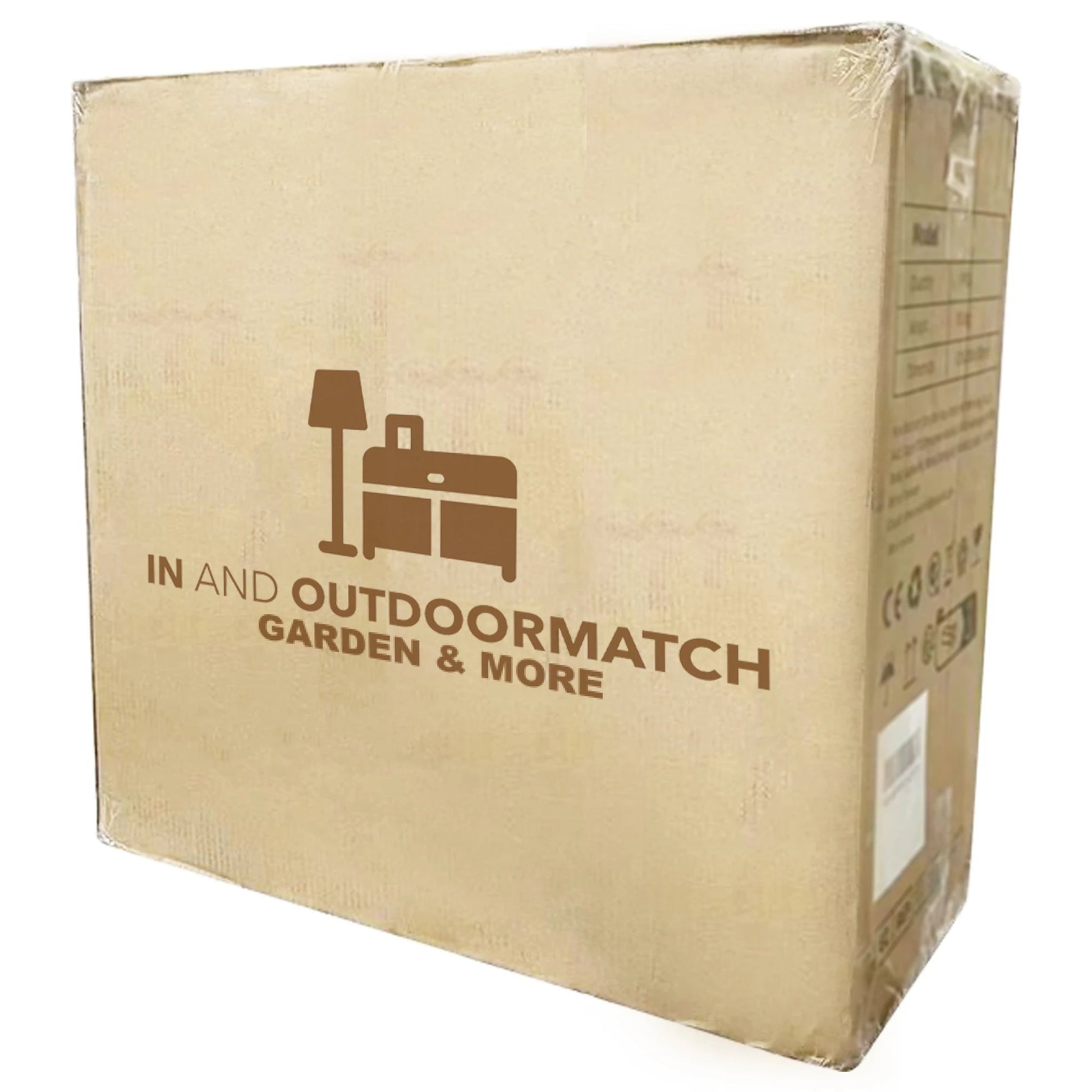 In And OutdoorMatch Ligbed Lucas - Met Luifel - 186x55x24 cm - Beige - Verstelbare Luifel Lounge stoel