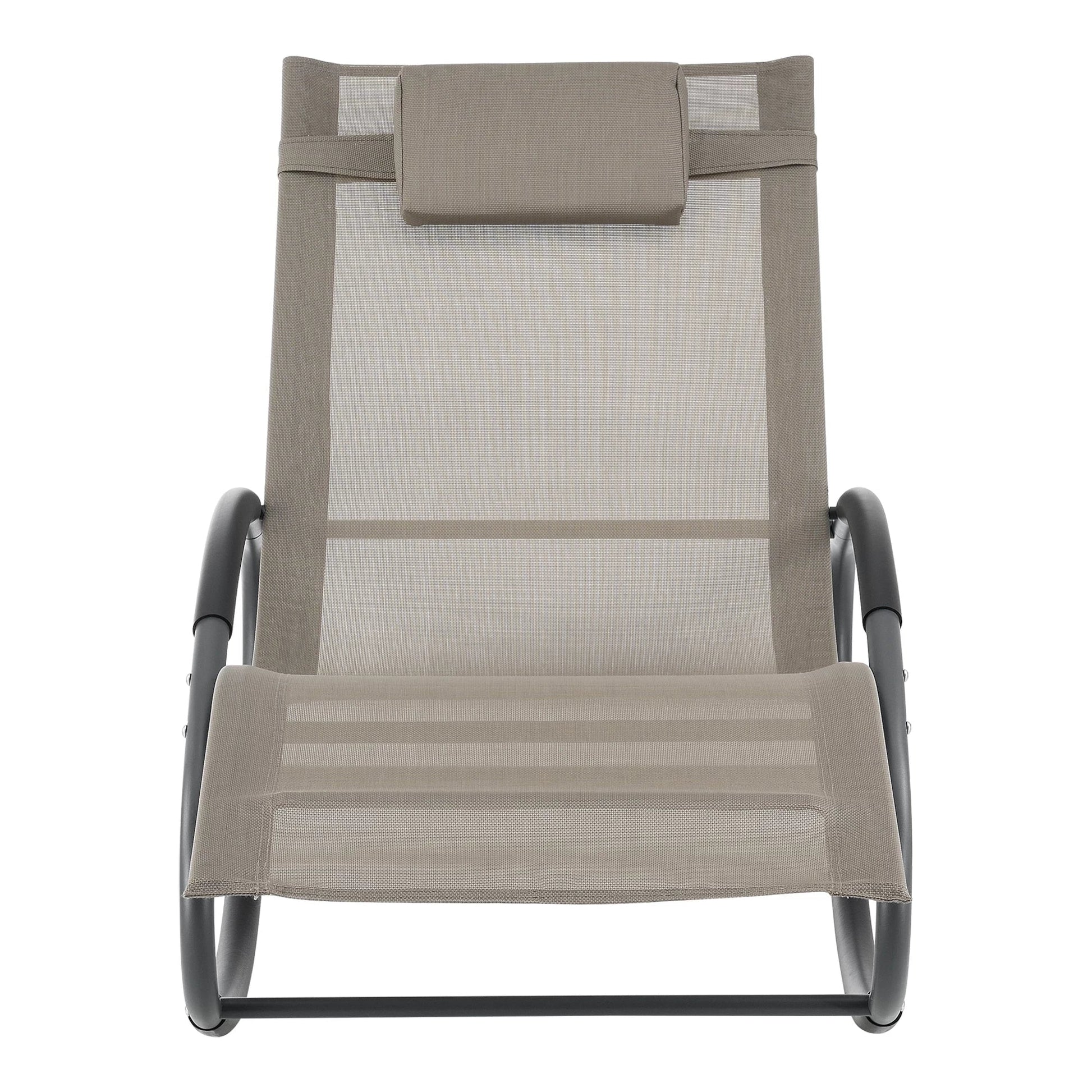 In And OutdoorMatch Ligstoel Tiffany - Zonnebed - Schommelstoel - 153x63x80,5 cm - Beige - Set van 2 lounge chair