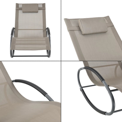 In And OutdoorMatch Ligstoel Tiffany - Zonnebed - Schommelstoel - 153x63x80,5 cm - Beige - Set van 2 lounge chair