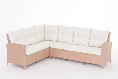 In And OutdoorMatch Loungebank Mariah - Wit - Wicker - Tuinmeubelen - Voor buiten, tuin en balkon - Loungeset bank Garden Bench