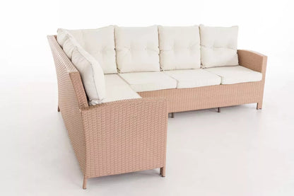 In And OutdoorMatch Loungebank Mariah - Wit - Wicker - Tuinmeubelen - Voor buiten, tuin en balkon - Loungeset bank Garden Bench