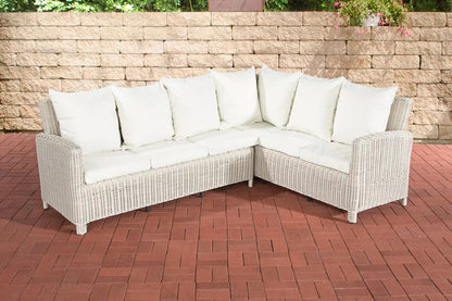 In And OutdoorMatch Loungebank Rosalee - Voor buiten - Tuinmeubelen - Rieten - Loungeset - Bank tuin of balkon - Wit/crème - 6 personen Garden set