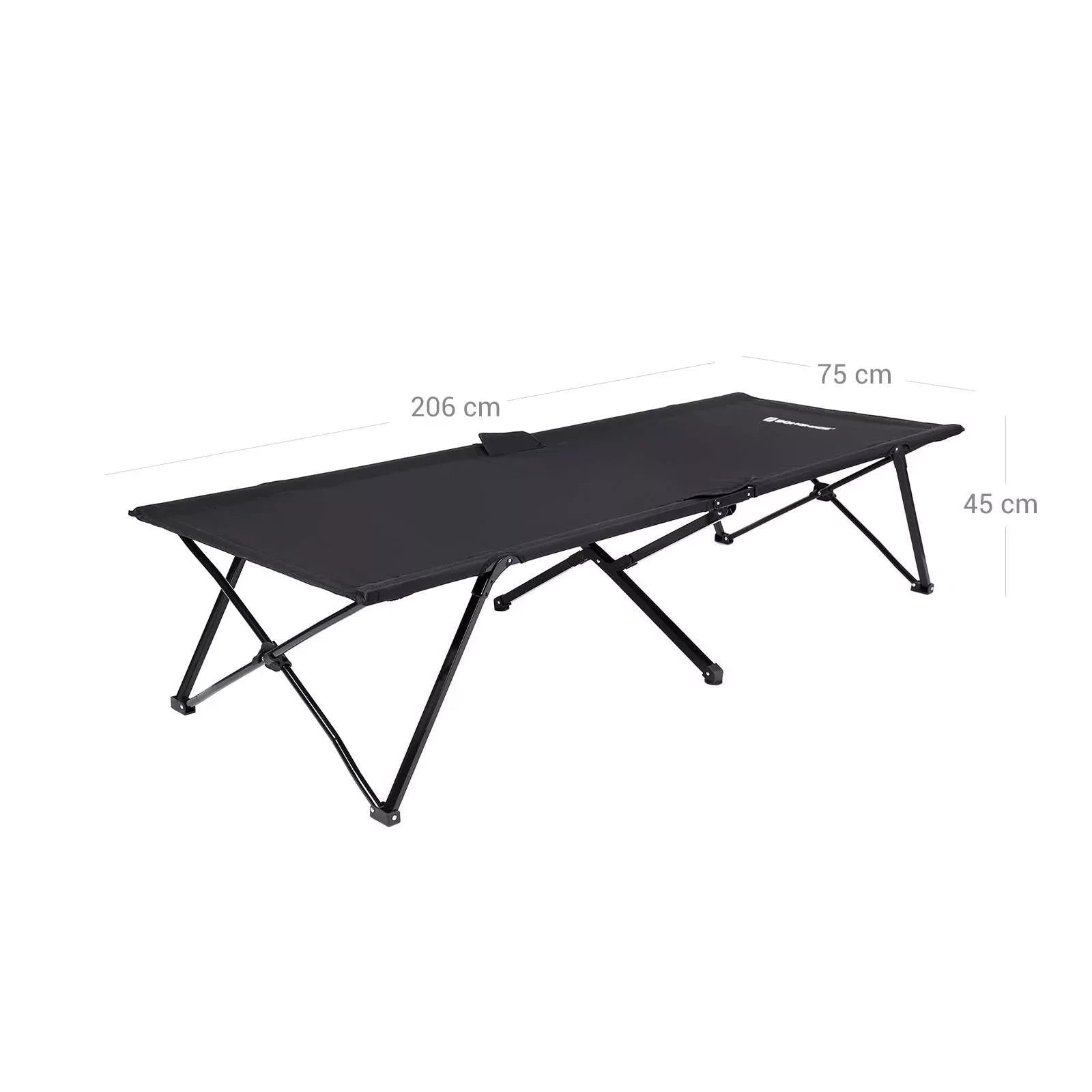 In And OutdoorMatch Lounger Vilko Dolly - Zonnebank - Tuinligstoel - Loungebank - Zwart - 206 x 45 x 75 cm Lounge stoel